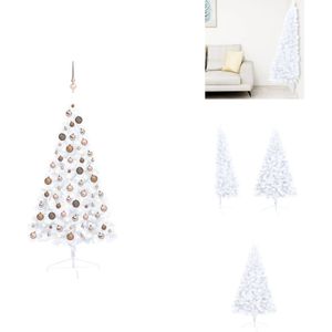 vidaXL Kunstkerstboom - Halve - PVC - 68 cm - LED-verlichting - Decoratieve kerstboom