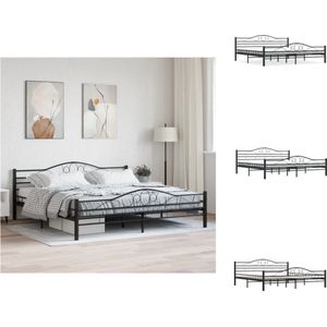 vidaXL Metalen Bedframe - Elegant en Klassiek - 210 x 187 x 85 cm - Zwart - Bed
