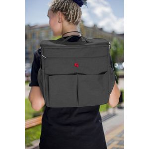 Multifunctionele Luiertas / Verzorgingstas Donkergrijs - als rugzak, schoudertas en als handtas te gebruiken – GoldBaby