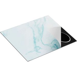 Chefcare Inductie Beschermer Lichtblauwe Marmer - Blauw - 59x52 cm - Afdekplaat Inductie - Kookplaat Beschermer - Inductie Mat