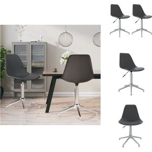 vidaXL Draaibare Eetkamerstoelen - Lichtgrijs - 46 x 59 cm - Polypropeen en verchroomd metaal - Set van 2 - Eetkamerstoel