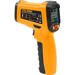Tolsen Thermometer Infrarood Industrial - Digitaal - Bereik -50 t/m +800 °C - Warmtemeter