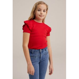 WE Fashion Meisjes T-shirt met ruches