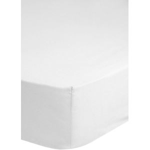 Luxe jersey geweven hoeslaken wit - 90x200 (eenpersoons) - heerlijk zacht en ademend - hoogwaardige kwaliteit - rondom elastiek - hoge hoeken - perfecte pasvorm
