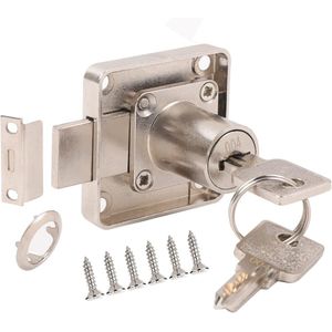 Meubelcilinder Slot voor Kasten en Lades met RVS en Koperen Handgreep - 22 mm