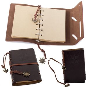 Vintage Lederen Notitieboek - Schetsboek - Schrijfmap - Notebook - 15x11CM - Koffie