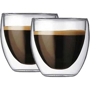 Krumble dubbelwandige espressoglazen - Set van 2 - 80 ml