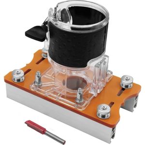 Wood Trimmer Tools - Electric Hand Laminate Engraving Machine 2 in 1 Slots Trimming Milling Router Base Cutter - Bakelite Edge Roller Guide Locator Joiner for Content in .