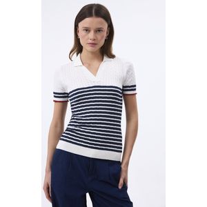 Felix Hardy Tricot Polo Shirt Korte Mouwen Dames Ecru - Xl