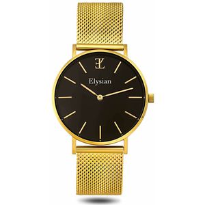 Elysian - Horloge Dames - Goud Mesh - Waterdicht - 36mm - Cadeau Voor Vrouw