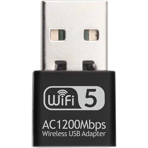 DrPhone W14 - AC1200Mbps USB WiFi Adapter - 2.4GHz en 5GHz - WPA/WPA2 Beveiliging – AP-Modus– USB 2.0 - Dual Band Wireless Wifi Ontvanger Voor Laptop Desktop - Windows / Mac / Linux