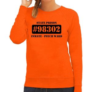 Boeven verkleed sweater psych ward oranje dames - Boevenpak/ kostuum - Verkleedkleding XXL