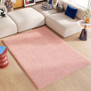 Tapiso Essence Vloerkleed Roze Hoogpolig Shaggy Tapijt Maat- 200x300