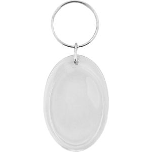 CombiCraft Plexiglas sleutelhanger blanco ovaal klein 33x49mm - 50 stuks