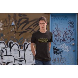 Rick & Rich - T-Shirt Star Wars Logo - T-Shirt Star Wars - Zwart Shirt - T-shirt met opdruk - Shirt met ronde hals - T-shirt Man - T-shirt met ronde hals - T-shirt maat XXL