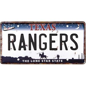 Signs-USA - Souvenir kentekenplaat nummerbord Amerika - verweerd - 30,5 x 15,3 cm - Texas Rangers