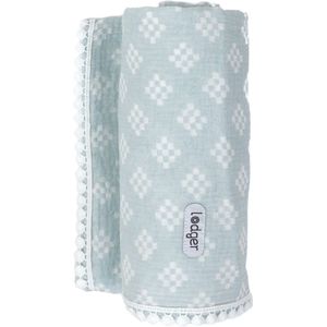 Lodger Hydrofiele Doek XL Swaddle Tribe Muslin Blauw 120x120 cm Multifunctioneel Luchtig Hydrofiel katoen