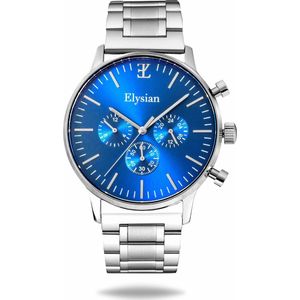 Elysian - Horloge Heren - Zilver - Schakelband - Waterdicht - Krasvrij Saffier - 43mm