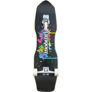 Waveboard Skateboard Kinderen/Meisjes/Jongens - Powerslide Quakeboard 24,4 x 82 cm hout zwart/wit