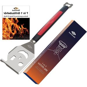 BBQ spatel - 7-in-1 grillgereedschap - 17 inch - voor buitengrill - barbecue-accessoires - mannen - cadeau - doospakket