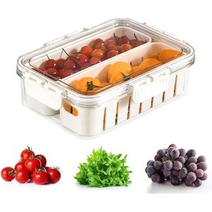 Fresh Fruit Fridge Organiser Containers with Removable Drainage Basket for Kitchen Cabinets and Dining Room