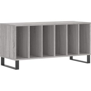 vidaXL - Platenkast - 100x38x48 - cm - bewerkt - hout - grijs - sonoma - eikenkleurig