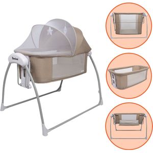 Baninni 4-in-1 Elektrische Schommelwieg met Co-Sleeper & Boxfunctie Coco Beige