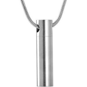 Fako Bijoux® - Ashanger / Assieraad - Cilinder - Edelstaal - 8x33mm - Zilverkleurig