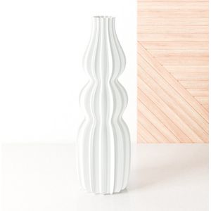 Dastium Home - Grote vaas Glanzend wit - H50 cm - Smalle vloervaas of decoratieve bloemen vaas, gekleurde design vaas van kunststof - Vensterbankvaas