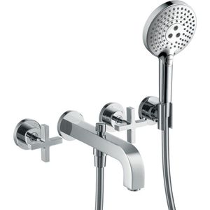Axor Citterio afbouwdeel v. 3-gats inbouwbadkraan m kruisgrepen z. plaat, chroom
