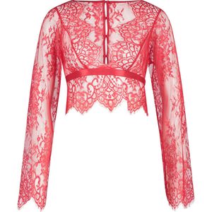 Hunkemöller Dames Nachtmode Top Allover Lace - Rood - maat S