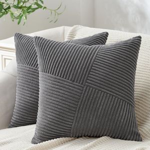 Kussenslopen Set van 2 met Geometrisch Streepdesign voor Woonkamer en Tuin
