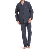 Robson Heren pyjama katoen knoopsluiting - 733 - 60 - Blauw