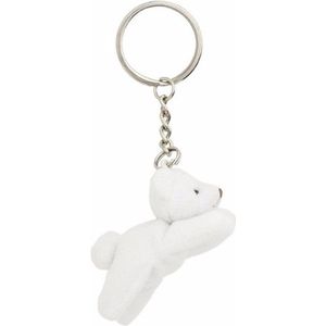 Pluche IJsbeer knuffel sleutelhanger 6 cm - Speelgoed dieren sleutelhangers