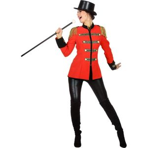 Wilbers & Wilbers - Circus Kostuum - Viva Las Vegas Showgirl Circus Directrice Vrouw - Rood - Maat 40 - Carnavalskleding - Verkleedkleding