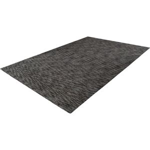 Lalee Comfy Uni vloerkleed karpet effen laagpolig vloerkleed rechthoekig organische vormen tapijt fraai gemêleerd 200x290 cm zilver grijs