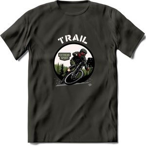 Trail T-Shirt | Mountainbike Fiets Kleding | Dames / Heren / Unisex MTB shirt | Grappig Verjaardag Cadeau | Maat L