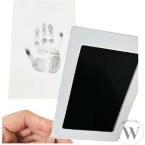 Handafdrukset baby hand- en voetafdrukset met fotolijst, cadeau voor de geboorte, inktvrije voetafdruk voor pasgeboren handen en voeten, cadeauset (3 x afdruk)