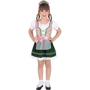 Widmann - Boeren Tirol & Oktoberfest Kostuum - Bella Van Beieren Alpen - Meisje - Groen, Roze - Maat 116 - Bierfeest - Verkleedkleding