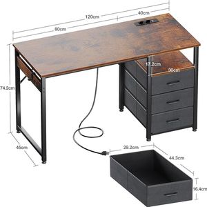 Computer Desk Gaming Writing Desk 100D x 48W x 75.5H centimetres