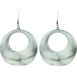 Behave Ronde oorbel hanger zilverkleur