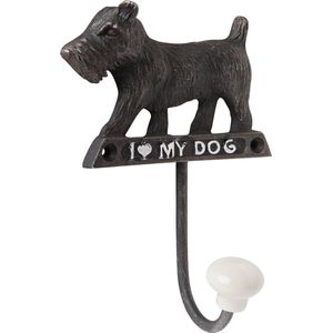 Clayre & Eef Wandhaak 10x4x13 cm Bruin Ijzer Rechthoek Hond Kapstok