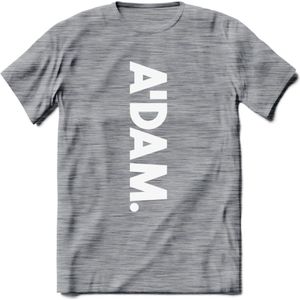 A'Dam Amsterdam T-Shirt | Souvenirs Holland Kleding | Dames / Heren / Unisex Koningsdag shirt | Grappig Nederland Fiets Land Cadeau | - Donker Grijs - Gemaleerd - XXL