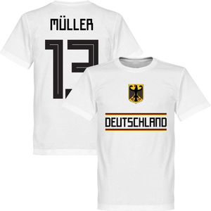 Duitsland Müller 13 Team T-Shirt - Wit - XXXXL