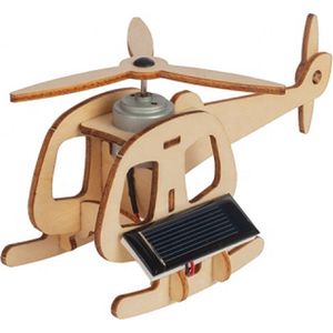 Houten bouwpakket van een Helikopter op zonne-energie