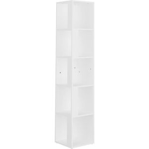 vidaXL - Hoekkast - 33x33x164,5 - cm - bewerkt - hout - wit