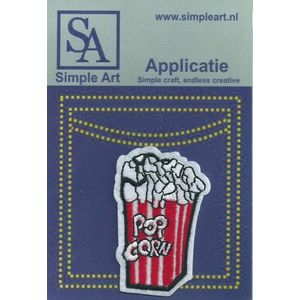 Opstrijk applicaties / Strijk Patch Set / Grote beker popcorn /Formaat: 4.5 x 7.0 cm