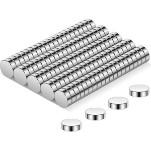Neodymium Mini Magneten - Set van 105 Stuks - Magnetische Koelkastmagneten - Voor Magneetbord en Whiteboard - Zilverkleurig