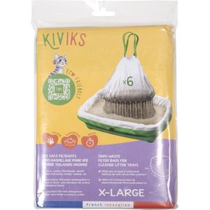Kiviks Kattenbakzak - Kattenbakzakken met filter - Kattenbakzak met zeef - zak voor grote kattenbak - 6 stuks - XL