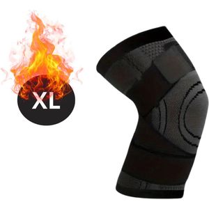 Nivard Kniebrace - Sportbrace Knie - Knee Sleeves - Knee Sleeves Powerlifting - Compressie Knie Brace - Knee Wraps - Knee Support - Dames - Heren - Comfortabel - Zwart - Maat XL